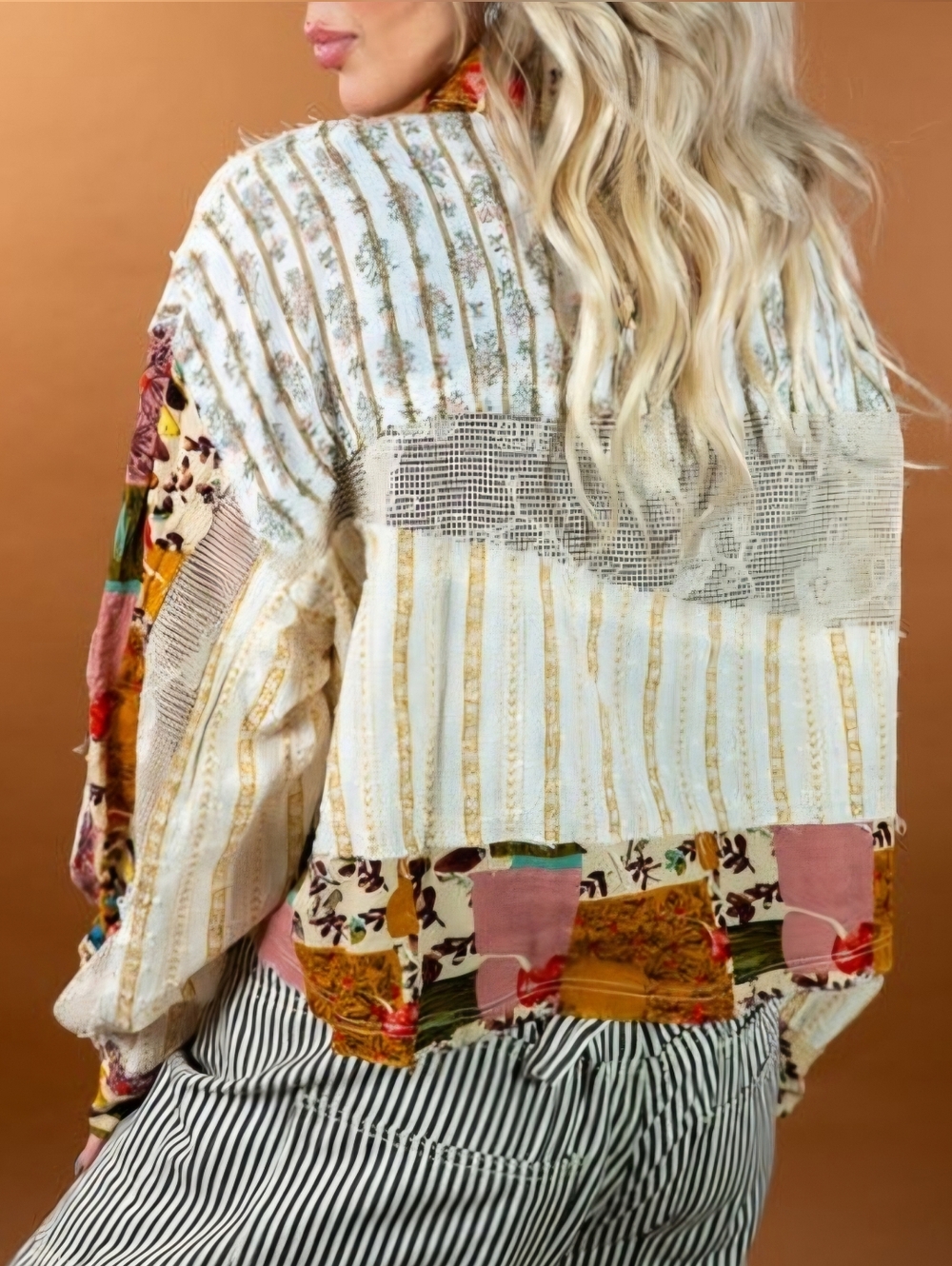 Striped Natural Multi-Color Top - Picture 2 of 7